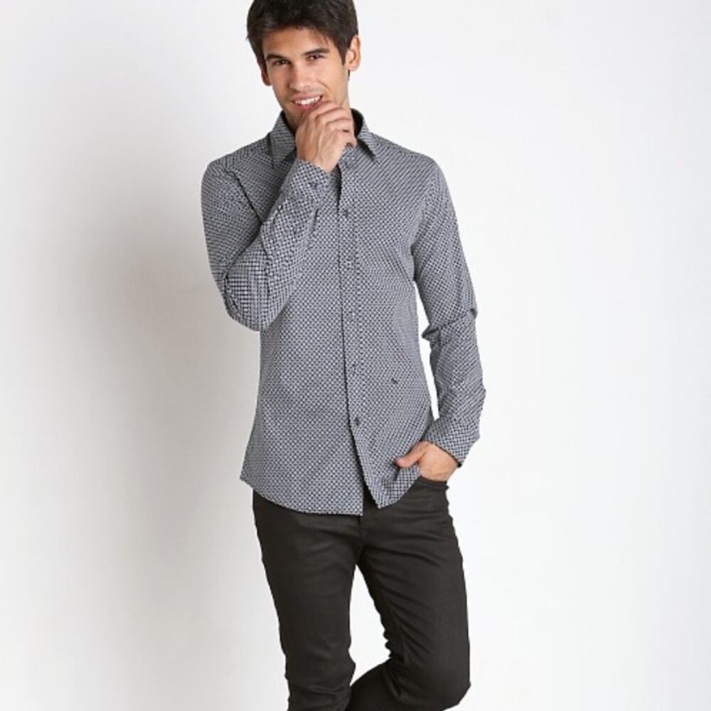 Diesel Blue Slim Fit Button Down Long Sleeve Dress Shirt L
